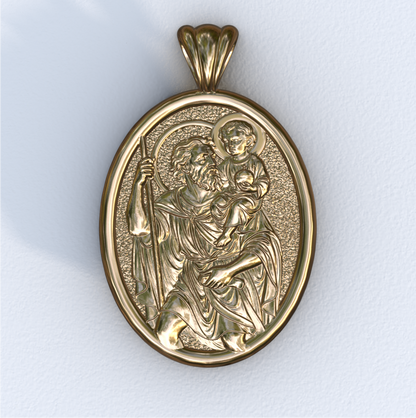 Christopher Yellow Gold Mandorla Pendant