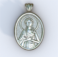 Coptic Mary of Egypt White Mandorla Pendant