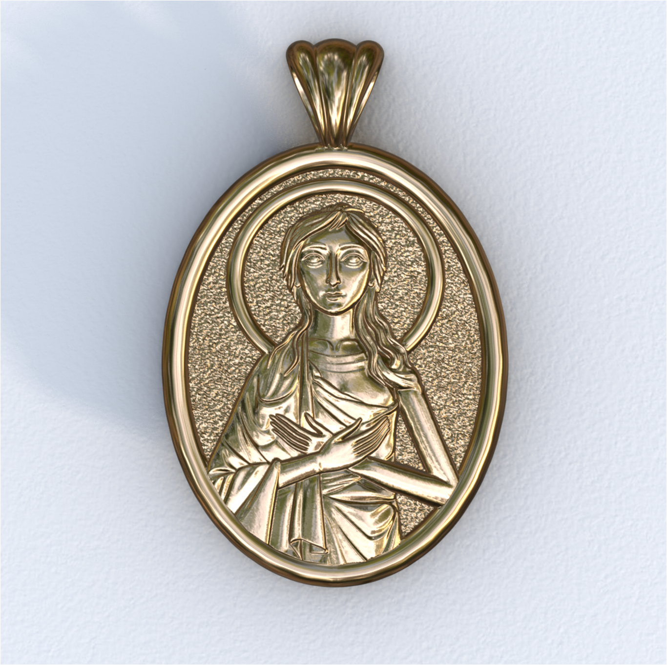 Coptic Mary of Egypt Yellow Mandorla Pendant