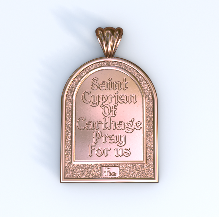 Cyprian of Carthage Rose Gold Apse pendant (Back)
