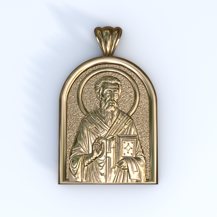 Cyprian of Carthage Yellow Gold or Gold Vermeil Gold Apse pendant