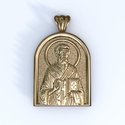 Cyprian of Carthage Yellow Gold or Gold Vermeil Gold Apse pendant