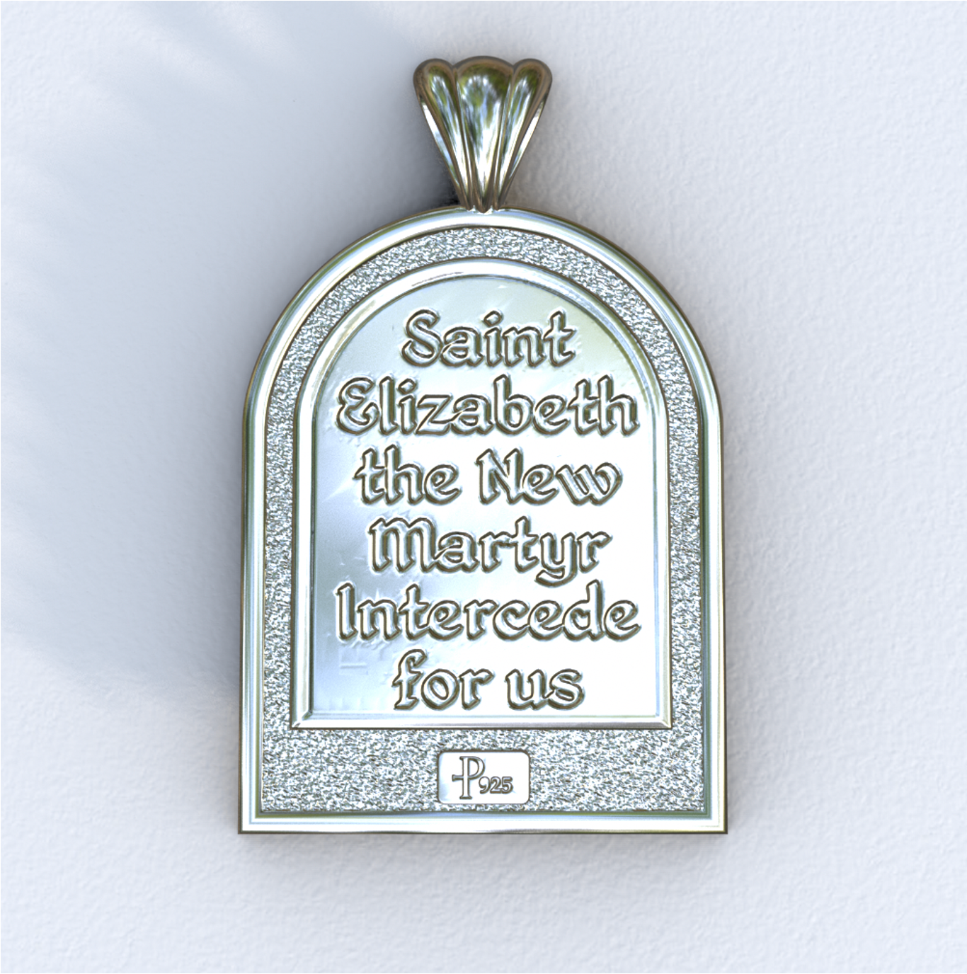 Elizabeth New Martyr Silver Apse Pendant (Back)