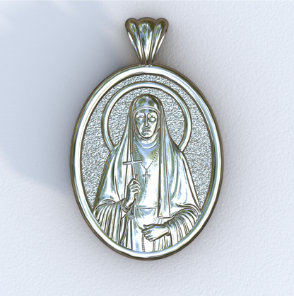 Elizabeth New Martyr Silver Mandorla Pendant