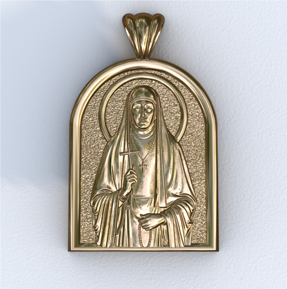 Elizabeth New Martyr Yellow Gold Apse Pendant