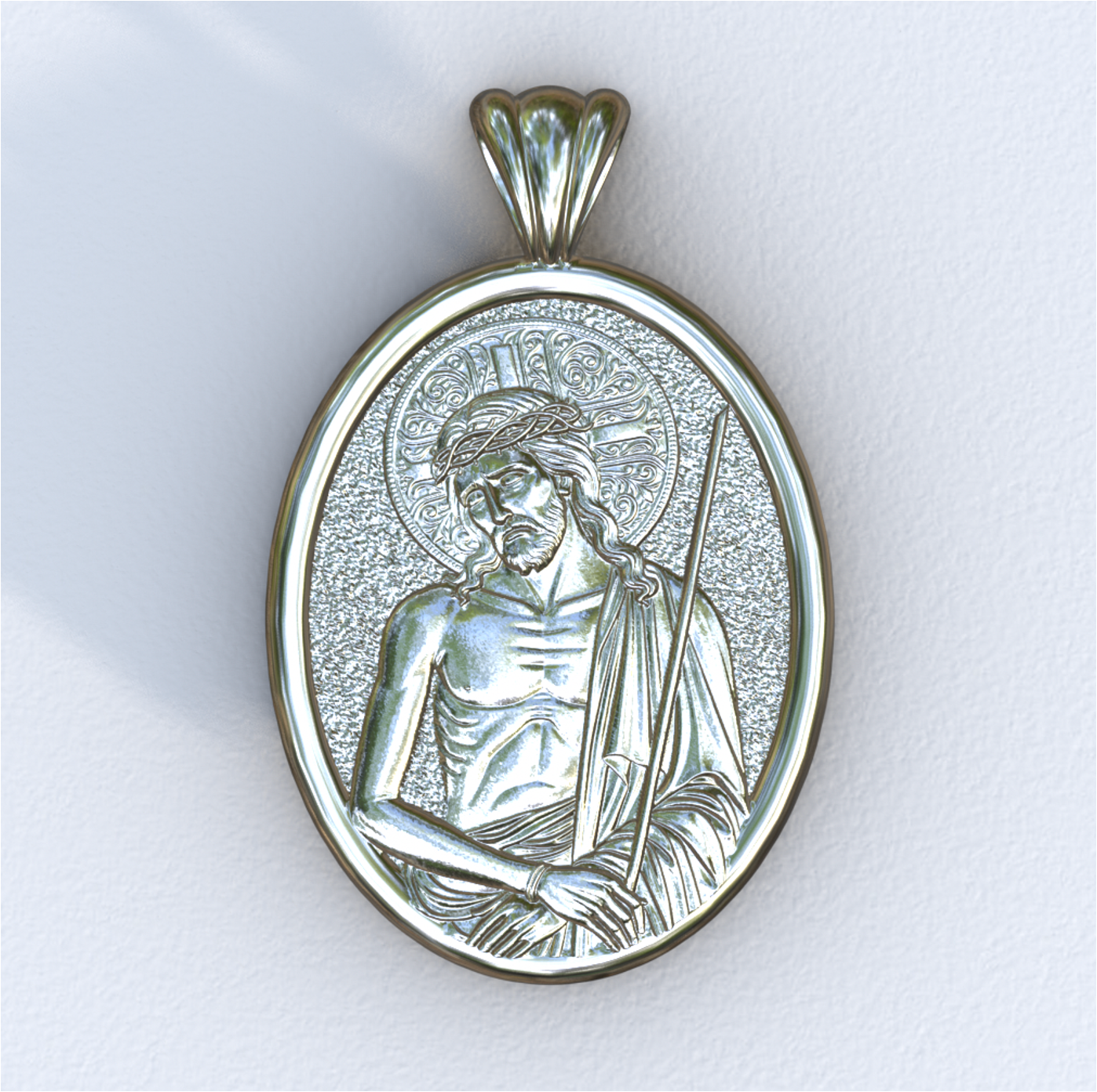 Extreme Humility Mandorla Pendant White