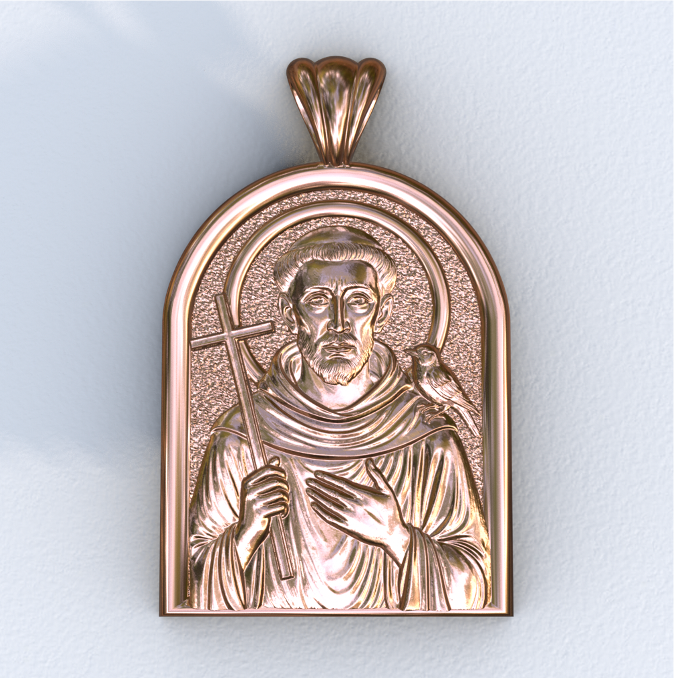 Francis of Assisi Rose Gold Apse Pendant