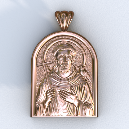 Francis of Assisi Rose Gold Apse Pendant