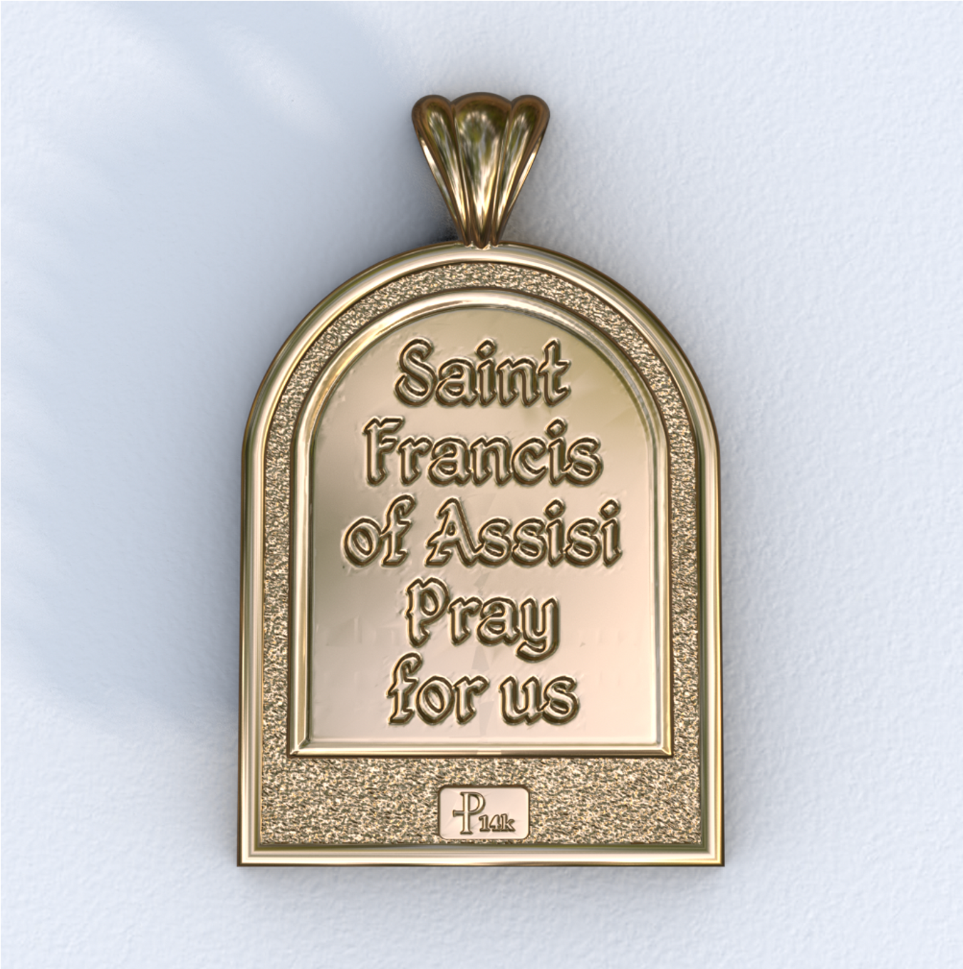 Francis of Assisi Silver Apse Pendant (Back)
