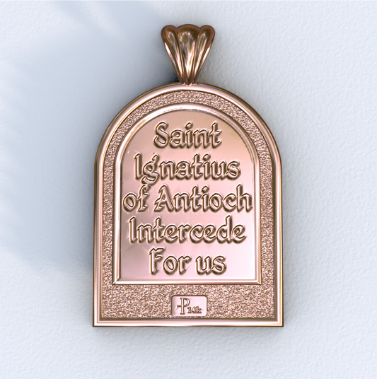 Ignatius of Antioch Rose Gold Apse Pendant (Back)
