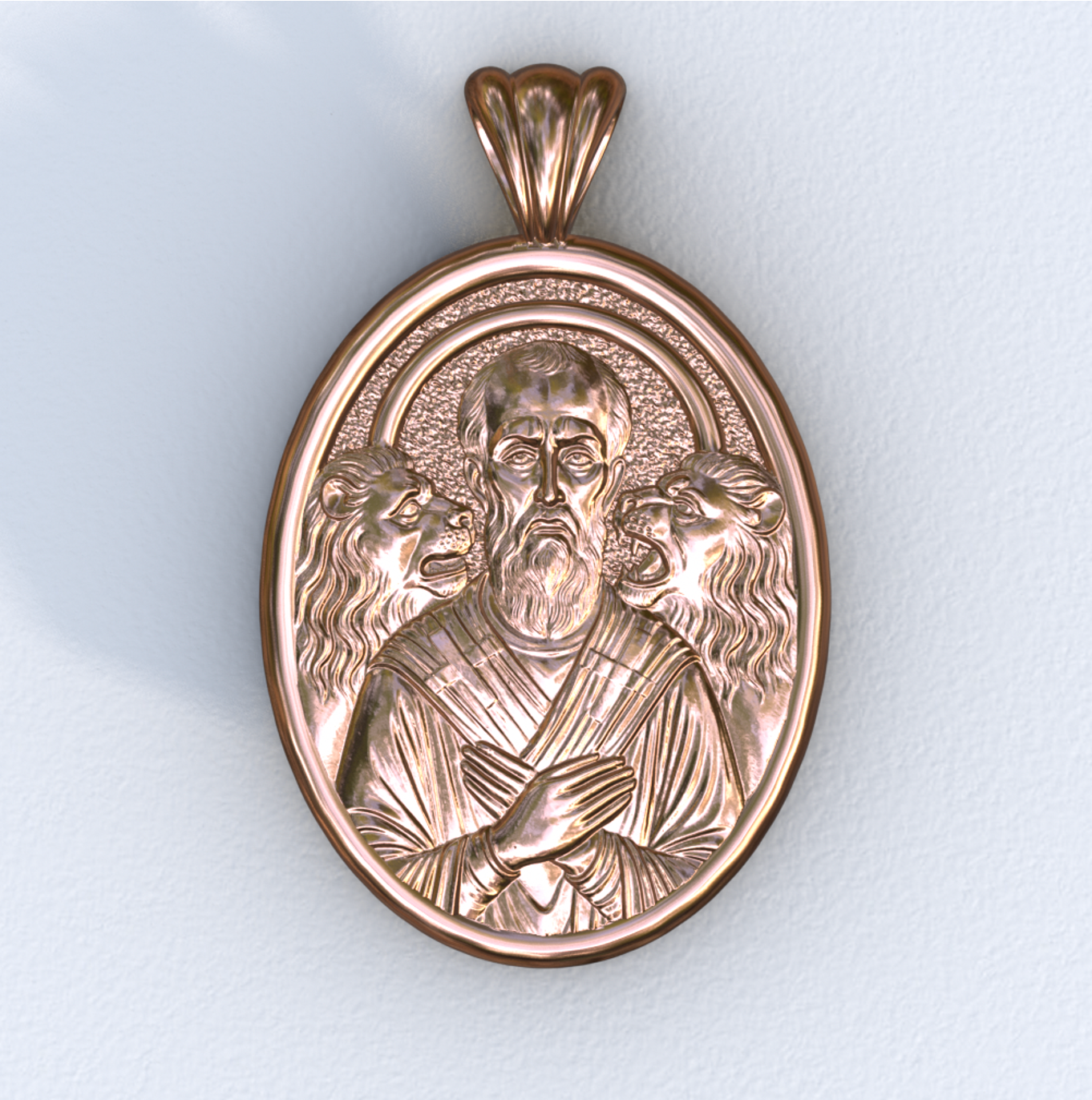 Ignatius of Antioch Rose Gold Mandorla Pendant