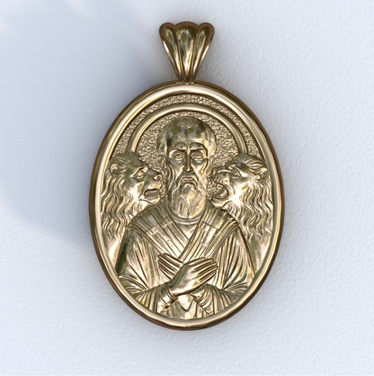 Ignatius of Antioch Yellow Gold Mandorla Pendant