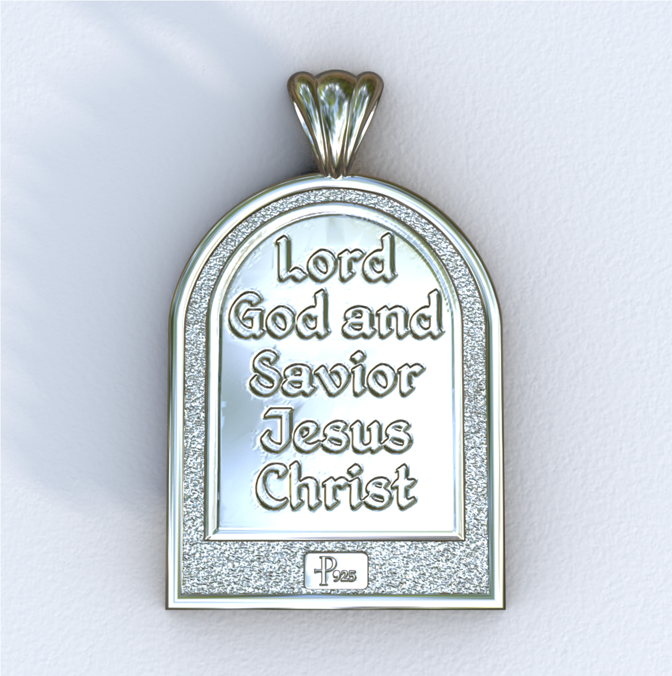 Jesus Christ Silver Apse Pendant (Back)