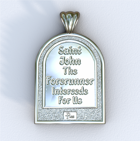John the Baptist Silver Apse Pendant (Back)