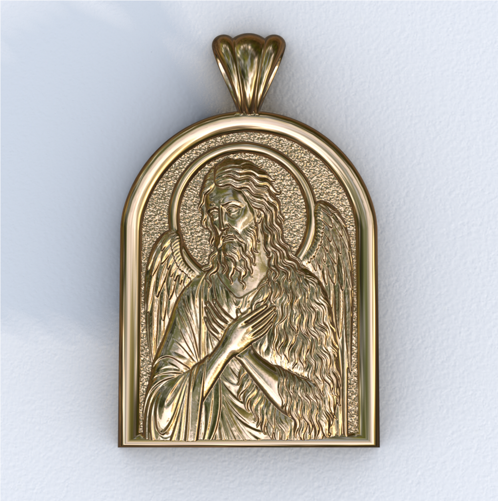 John the Baptist Yellow Gold Apse Pendant