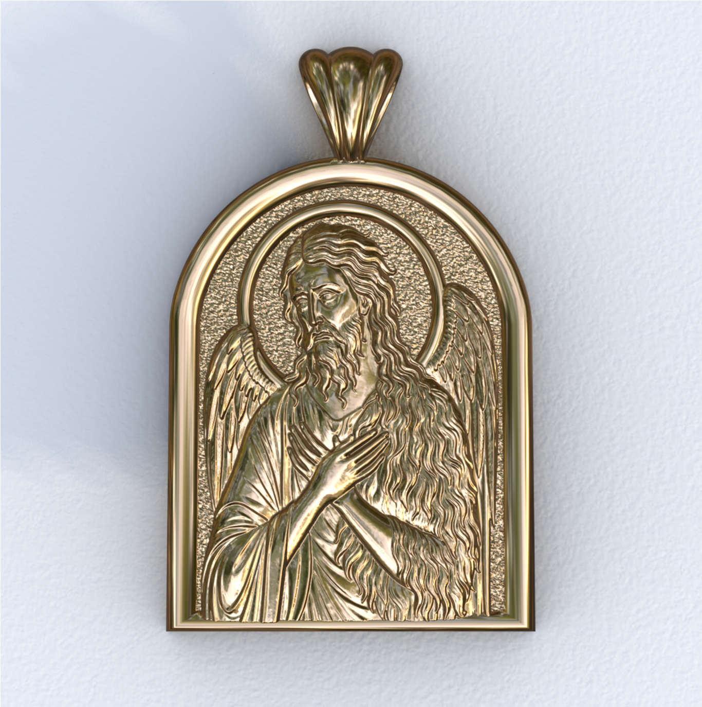 John the Baptist Yellow Gold Apse Pendant