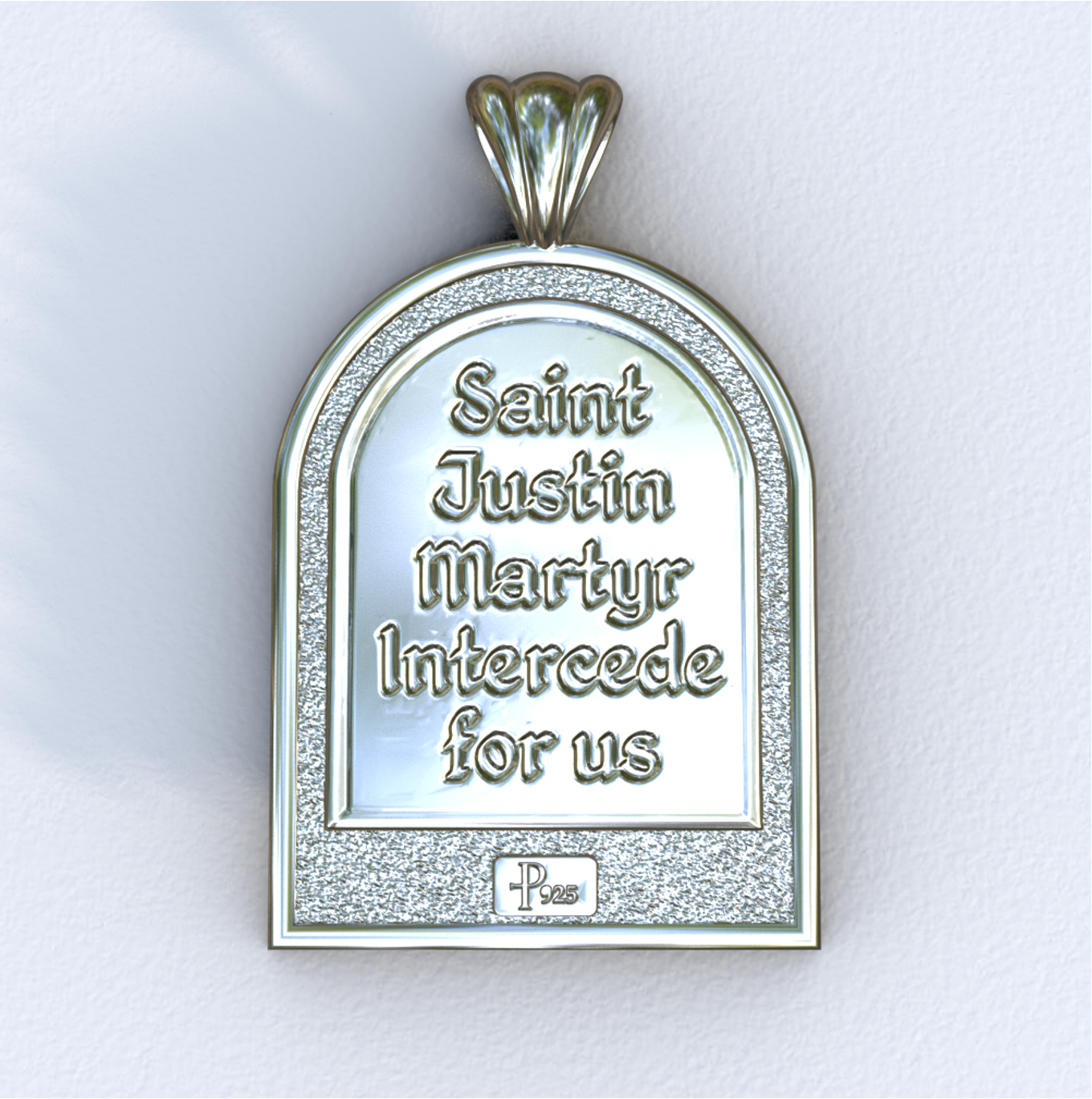Justin Martyr Silver Apse Pendant (Back)