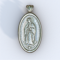 Lady of Guadalupe Silver Mandorla Pendant