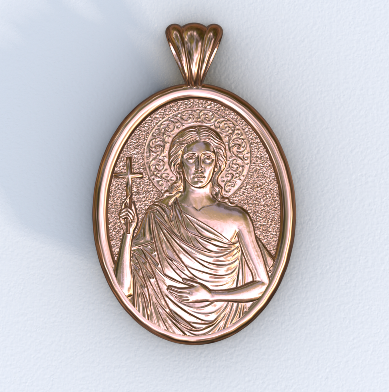 Mary of Egypt Rose Gold Mandorla Pendant