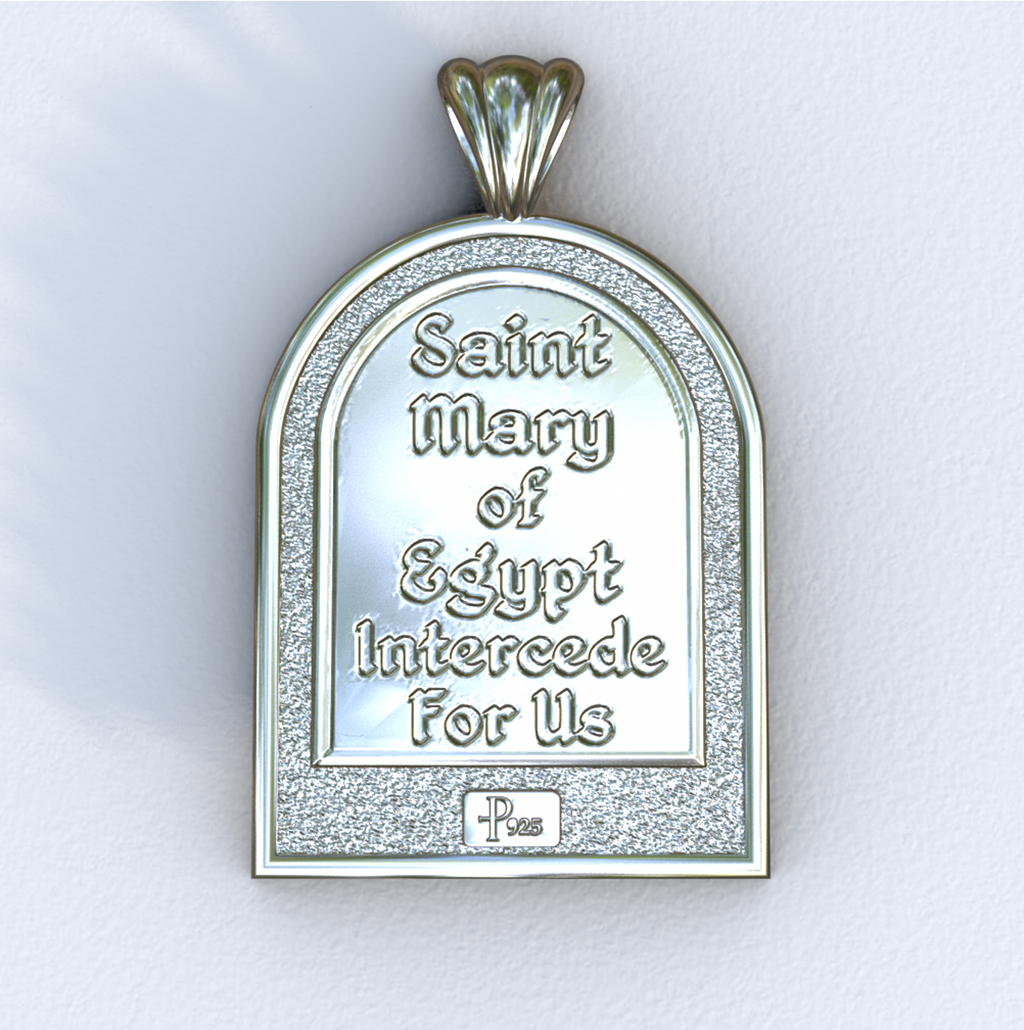 Mary of Egypt Silver Apse Pendant (Back)