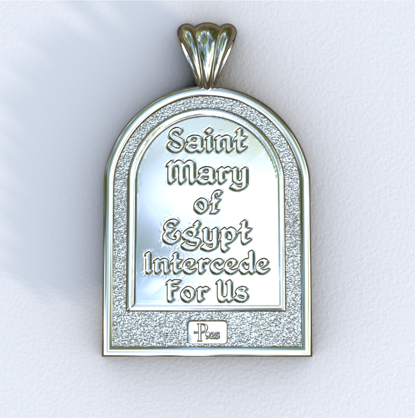 Mary of Egypt Silver Apse Pendant (Back)