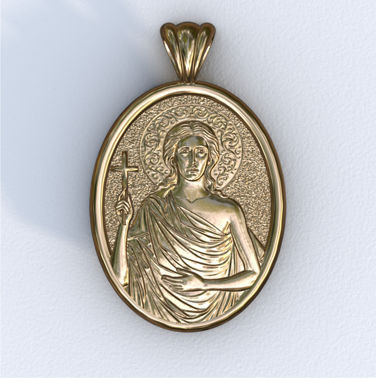 Mary of Egypt Yellow Gold Mandorla Pendant