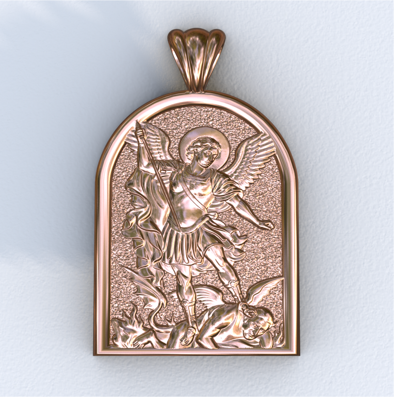 Michael the Archangel Rose Gold Apse Pendant