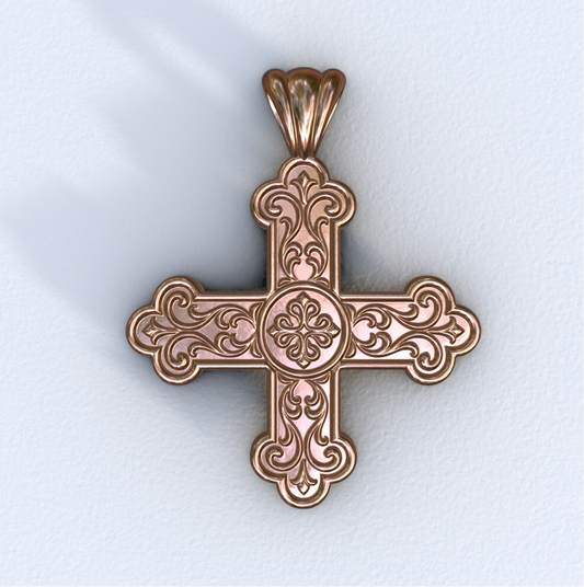 Rose Gold Greek Cross