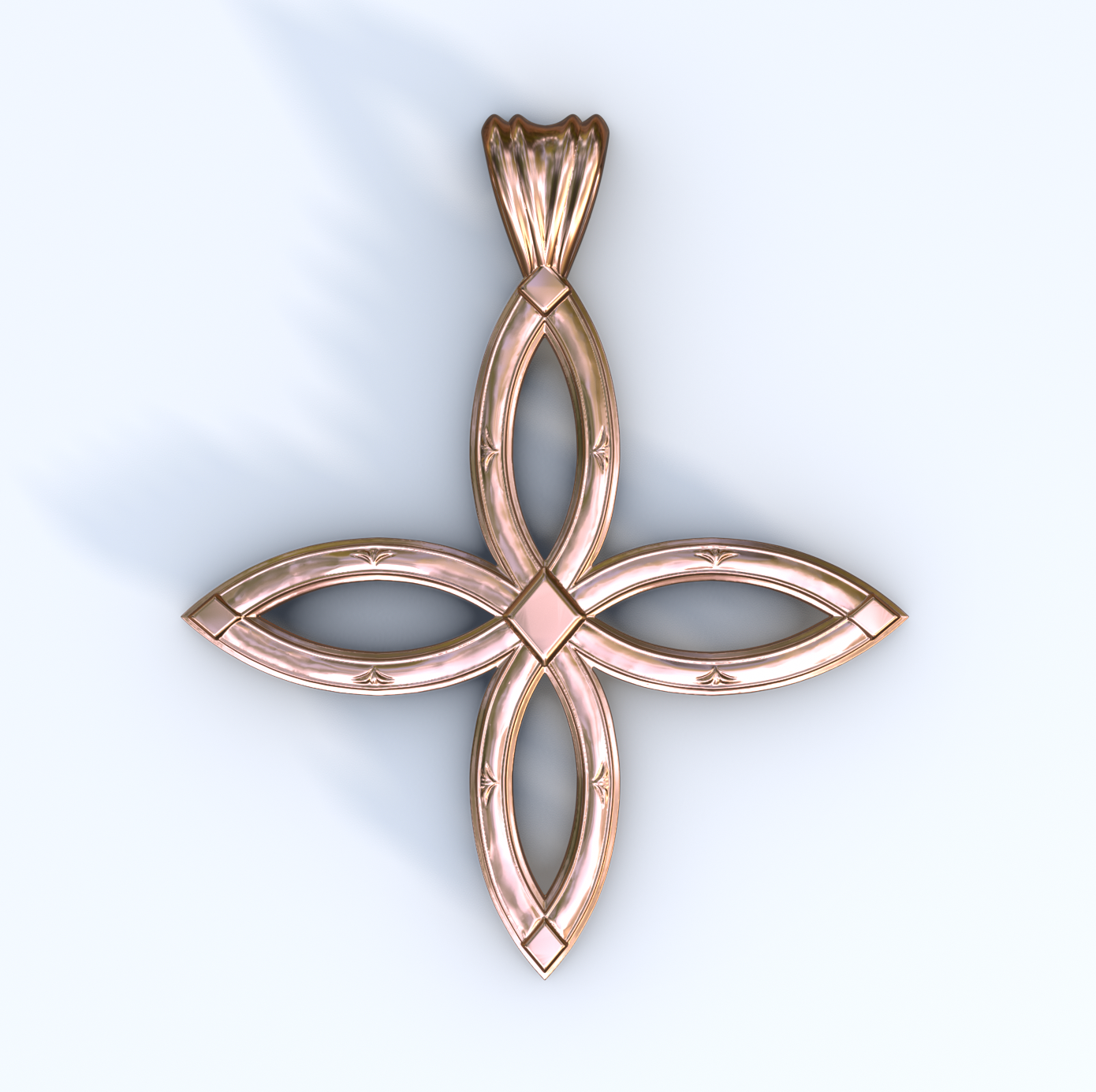 Rose Gold Ichthys Cross