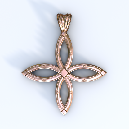 Rose Gold Ichthys Cross