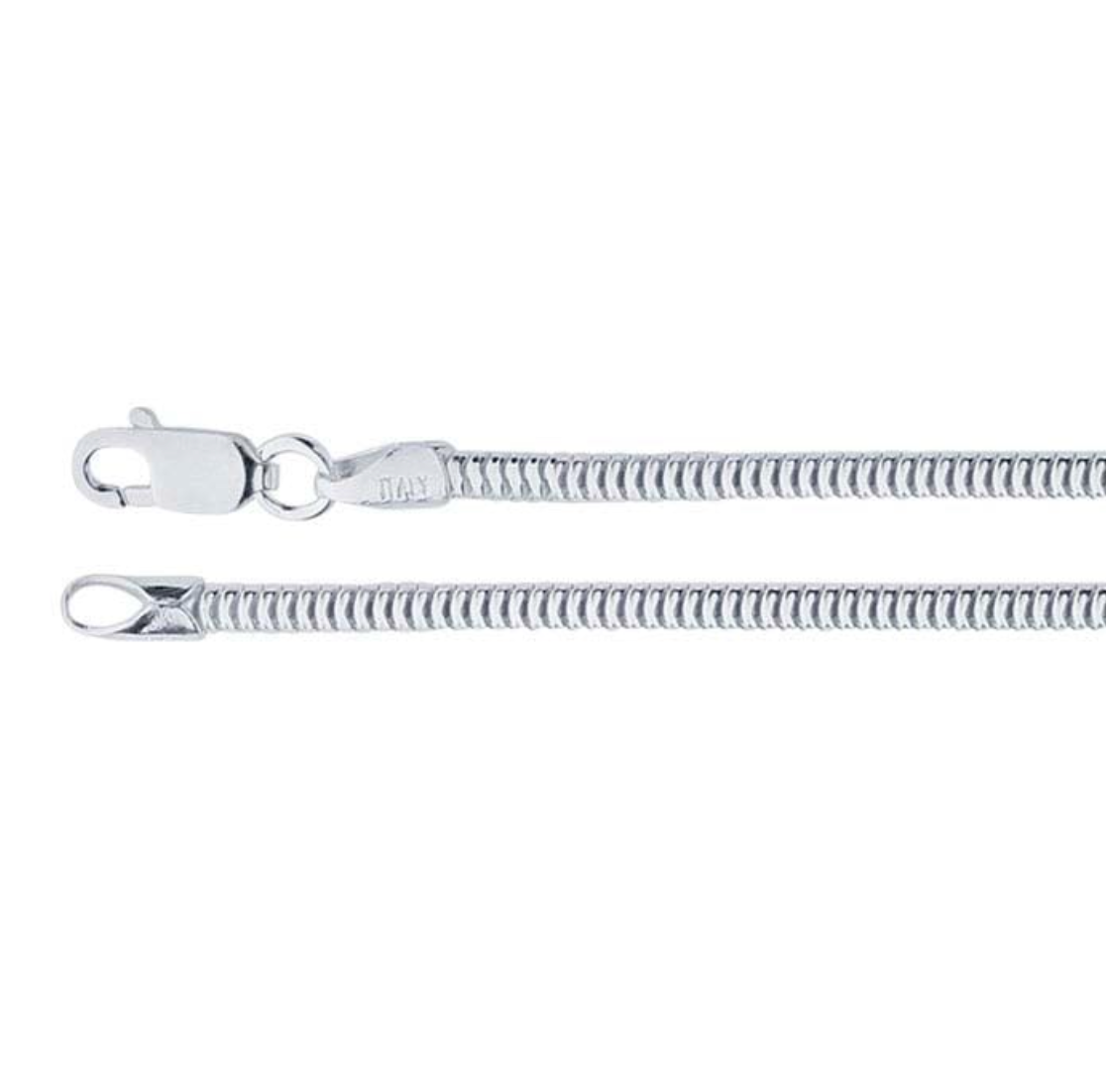 Unseamed Silver Rounded Snake Chain