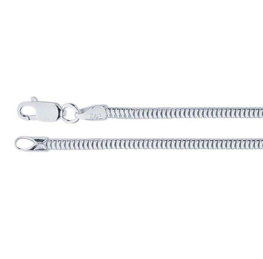 Unseamed Silver Rounded Snake Chain