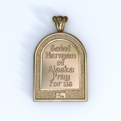 Herman of Alaska Vermeil or Yellow Gold Apse Pendant (Back)