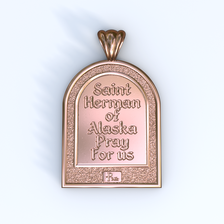 Herman of Alaska Rose Gold Apse Pendant (Back)