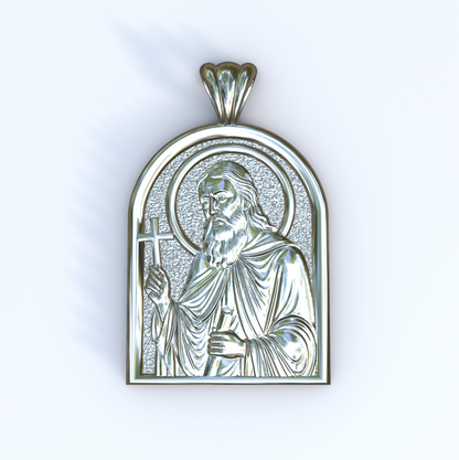 Herman of Alaska Silver or White Gold Apse Pendant