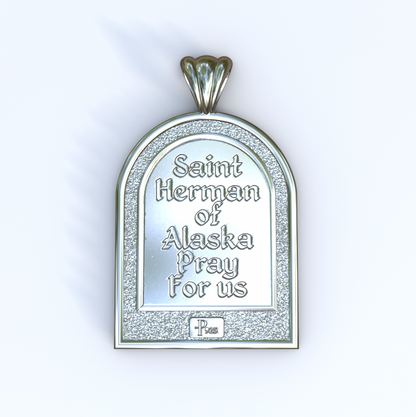 Herman of Alaska Silver or White Gold Apse Pendant (Back)