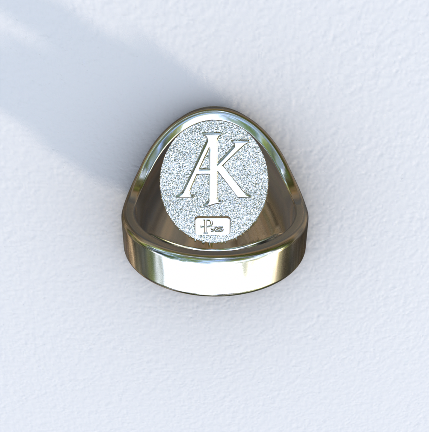 Silver Saint Catherine Signet Ring (Back)