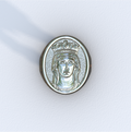 Silver Saint Catherine Signet Ring (Front)