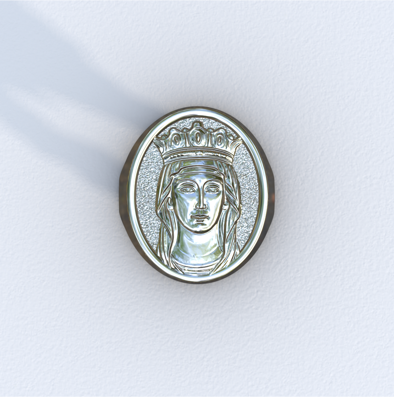 Silver Saint Catherine Signet Ring (Front)