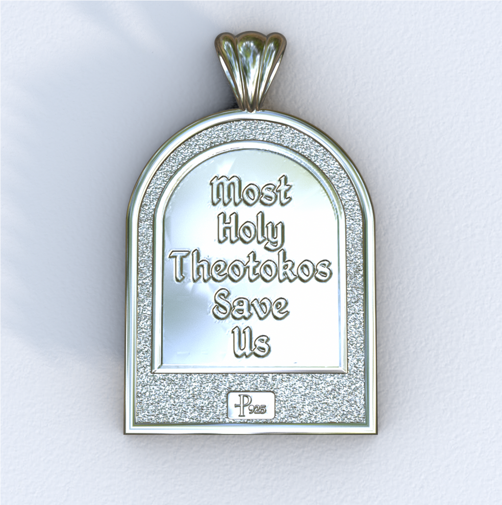 Theotokos of Vladimir Silver Apse Pendant (Back)