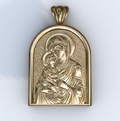 Theotokos of Vladimir Yellow Gold Apse Pendant