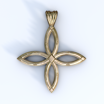 Vermeil or Yellow Gold Ichthys Cross