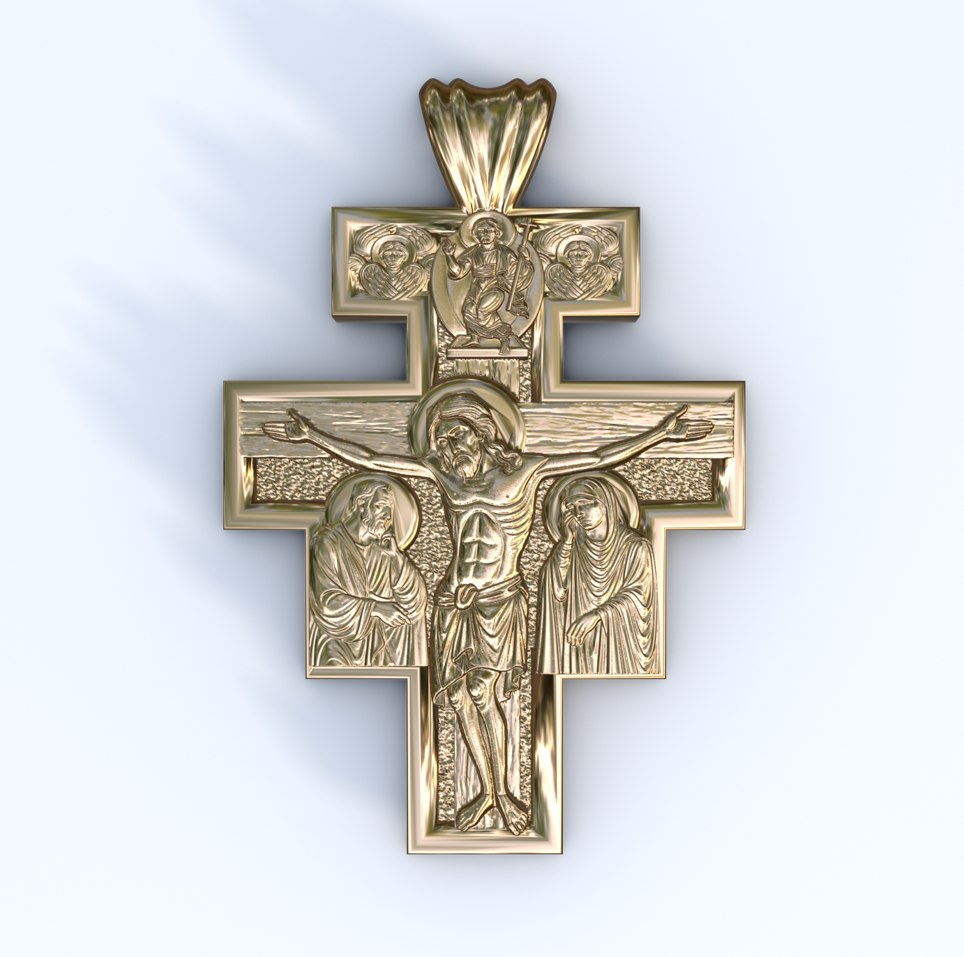 Vermeil or Yellow Gold San Damaino Cross
