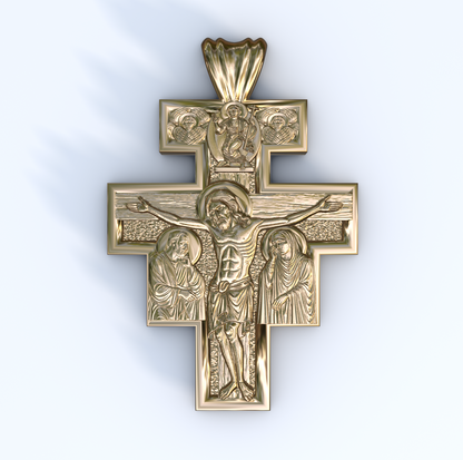Vermeil or Yellow Gold San Damaino Cross