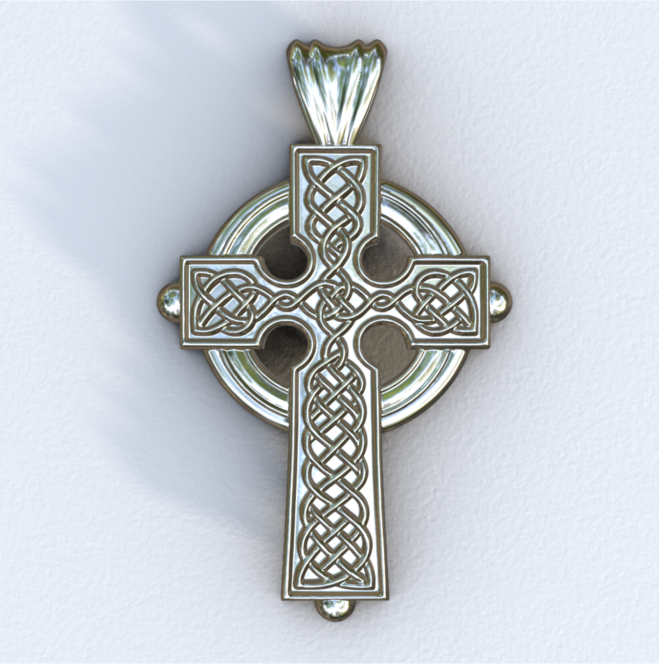  White Gold Celtic Cross