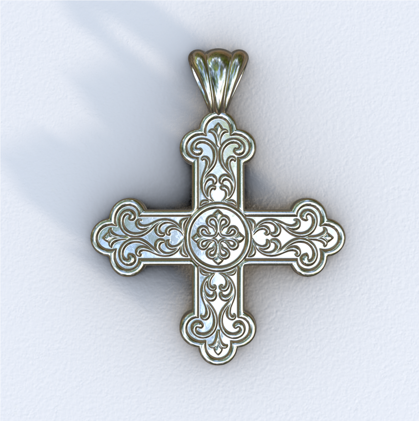 White Gold Greek Cross