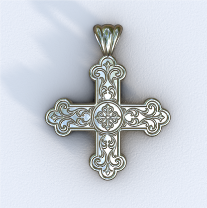 White Gold Greek Cross