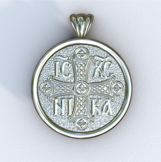 White Gold ICXC NIKA Pendant