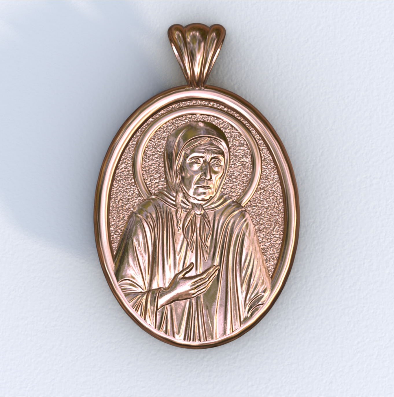 Xenia of Saint Petersburg Mandorla Rose Gold Pendant