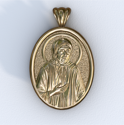 Xenia of Saint Petersburg Mandorla Yellow Gold Pendant